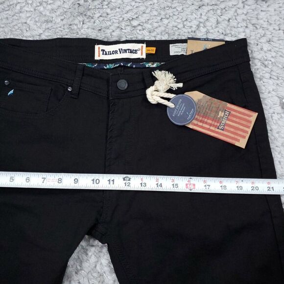 Tailor Vintage Canaan Slim Fit Stretch Jeans Men's Size 34 x 30 Black Knit Denim - Picture 7 of 9